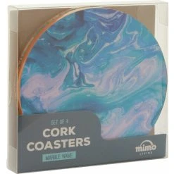 Premier Housewares Placemats And Coaster Round Sets 4 White Dotted Table Mats And Coasters Set Of 4 Contemporary Blue Marble Cute Coasters Durable Textured Coasters 10 X 10 X 2 -Vonshef shop 47519187 2