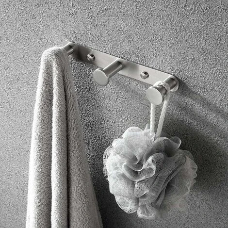 LITZEE Towel Hook Towel Hooks Coat Wall Hook Towel Rack Stainless Steel Bathroom Wall Hook Bathroom And Kitchen Hooks (Wall Mounted, 3 Brushed Hooks) 4 LITZEE Towel Hook Towel Hooks Coat Wall Hook Towel Rack Stainless Steel Bathroom Wall Hook Bathroom And Kitchen Hooks (Wall Mounted, 3 Brushed Hooks) - Image 4
