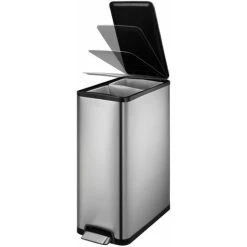 Pedal Bin Ecoslim 2x20 L Matte Silver EKO -Vonshef shop 49304470 3