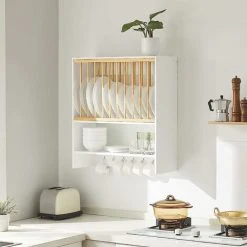 SoBuy Wall Mounted Kitchen Plate Cup Rack,KCR09-W 9 SoBuy Wall Mounted Kitchen Plate Cup Rack,KCR09-W -Vonshef shop 49973018 5