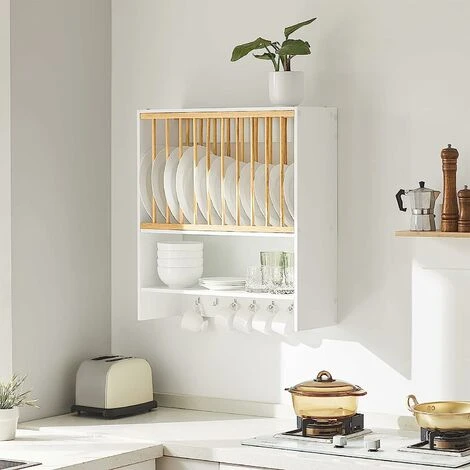 SoBuy Wall Mounted Kitchen Plate Cup Rack,KCR09-W 5 SoBuy Wall Mounted Kitchen Plate Cup Rack,KCR09-W - Image 5