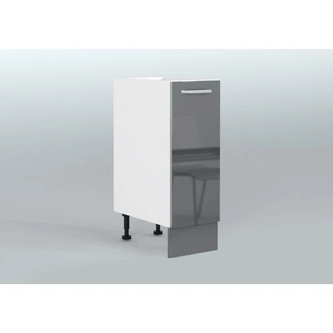 IMPACT FURNITURE 300 Kitchen Base Unit Cabinet Cupboard 30cm Grey High Gloss Soft Close 1 Door Luxe 2 IMPACT FURNITURE 300 Kitchen Base Unit Cabinet Cupboard 30cm Grey High Gloss Soft Close 1 Door Luxe - Image 2