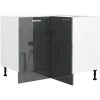 IMPACT FURNITURE 900 Kitchen Corner Base Unit Cabinet Cupboard L Shape Grey Gloss 90 X 90 Cm Luxe