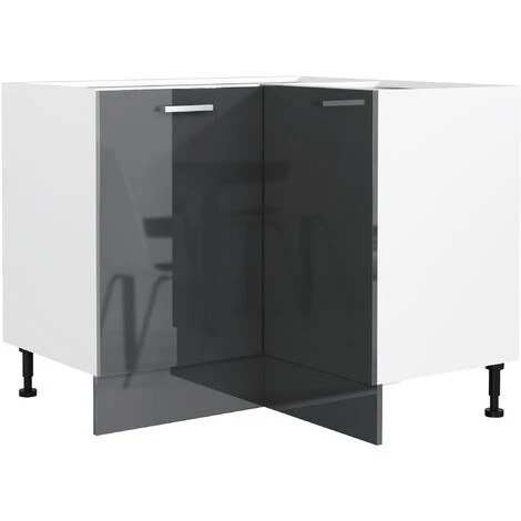 IMPACT FURNITURE 900 Kitchen Corner Base Unit Cabinet Cupboard L Shape Grey Gloss 90 X 90 Cm Luxe 1 IMPACT FURNITURE 900 Kitchen Corner Base Unit Cabinet Cupboard L Shape Grey Gloss 90 X 90 Cm Luxe