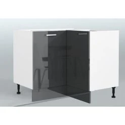 IMPACT FURNITURE 900 Kitchen Corner Base Unit Cabinet Cupboard L Shape Grey Gloss 90 X 90 Cm Luxe 6 IMPACT FURNITURE 900 Kitchen Corner Base Unit Cabinet Cupboard L Shape Grey Gloss 90 X 90 Cm Luxe -Vonshef shop 50150196 2