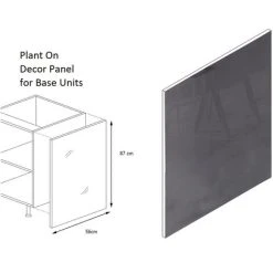 IMPACT FURNITURE Kitchen End Panel Grey High Gloss Modern Luxe Base Units Cabinets Cupboards 87x56cm 8 IMPACT FURNITURE Kitchen End Panel Grey High Gloss Modern Luxe Base Units Cabinets Cupboards 87x56cm -Vonshef shop 50150222 4