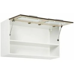 IMPACT FURNITURE 1000 Kitchen Wall Unit Glass Diaply Cabinet Cupboard 100cm Grey Gloss/White Shelf Luxe -Vonshef shop 50150223 3