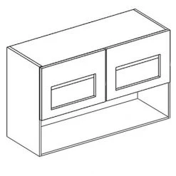 IMPACT FURNITURE 1000 Kitchen Wall Unit Glass Diaply Cabinet Cupboard 100cm Grey Gloss/White Shelf Luxe -Vonshef shop 50150223 4