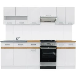 IMPACTFURNITURE 800 White Kitchen Cabinet Unit Wall 2 Door Cupboard 80cm Low Gloss Matt Junona -Vonshef shop 50150241 4