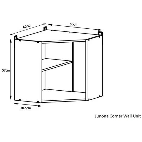 IMPACT FURNITURE 600 White Kitchen Corner Cabinet Wall Unit Cupboard 60cm Low Gloss Matt Junona 2 IMPACT FURNITURE 600 White Kitchen Corner Cabinet Wall Unit Cupboard 60cm Low Gloss Matt Junona - Image 2