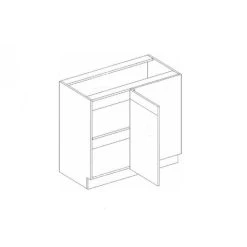 IMPACT FURNITURE Kitchen Corner Unit Grey Gloss Base Straight Cabinet 110cm Cupboard Soft Close Lux -Vonshef shop 50150248 4