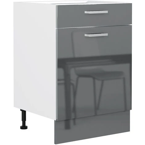 IMPACT FURNITURE 600 Kitchen Base Unit Cabinet Cupboard 60cm Grey Gloss Soft Close Door Drawer Luxe 1 IMPACT FURNITURE 600 Kitchen Base Unit Cabinet Cupboard 60cm Grey Gloss Soft Close Door Drawer Luxe