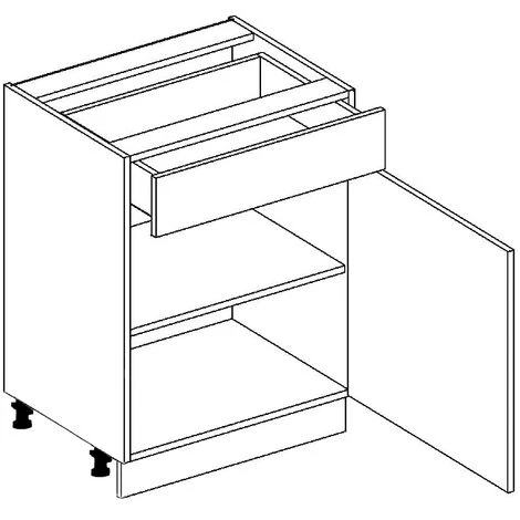 IMPACT FURNITURE 600 Kitchen Base Unit Cabinet Cupboard 60cm Grey Gloss Soft Close Door Drawer Luxe 3 IMPACT FURNITURE 600 Kitchen Base Unit Cabinet Cupboard 60cm Grey Gloss Soft Close Door Drawer Luxe - Image 3