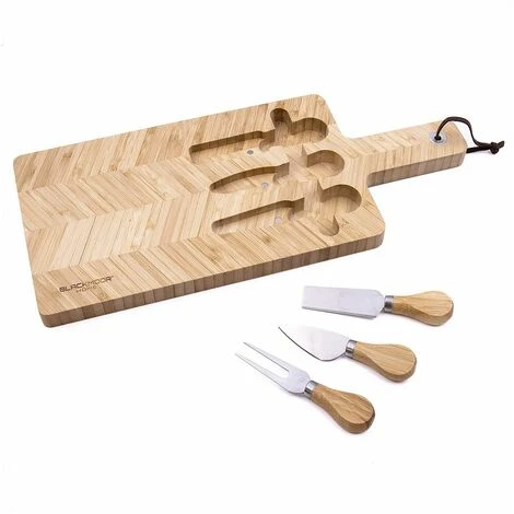 Blackmoor 62729 Cheeseboard And Knife Set / Crafted From Eco-Friendly Bamboo / Features 3 Stainless Steel Knives / Magnetic Knife Storage Grooves / Hard-Wearing / Non-Porous / Wipe Clean After Use 1 Blackmoor 62729 Cheeseboard And Knife Set / Crafted From Eco-Friendly Bamboo / Features 3 Stainless Steel Knives / Magnetic Knife Storage Grooves / Hard-Wearing / Non-Porous / Wipe Clean After Use