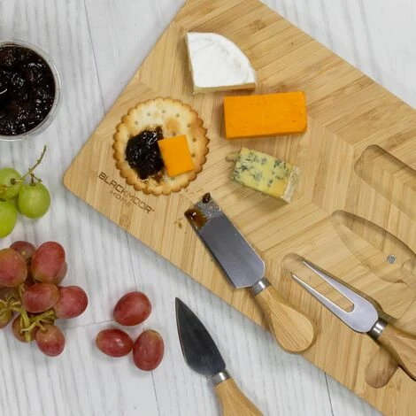 Blackmoor 62729 Cheeseboard And Knife Set / Crafted From Eco-Friendly Bamboo / Features 3 Stainless Steel Knives / Magnetic Knife Storage Grooves / Hard-Wearing / Non-Porous / Wipe Clean After Use 2 Blackmoor 62729 Cheeseboard And Knife Set / Crafted From Eco-Friendly Bamboo / Features 3 Stainless Steel Knives / Magnetic Knife Storage Grooves / Hard-Wearing / Non-Porous / Wipe Clean After Use - Image 2