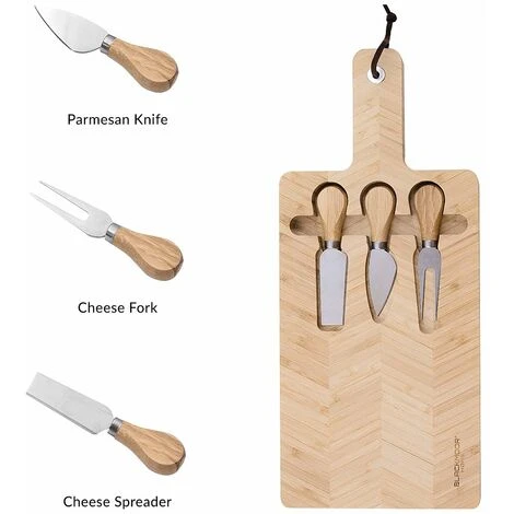 Blackmoor 62729 Cheeseboard And Knife Set / Crafted From Eco-Friendly Bamboo / Features 3 Stainless Steel Knives / Magnetic Knife Storage Grooves / Hard-Wearing / Non-Porous / Wipe Clean After Use 3 Blackmoor 62729 Cheeseboard And Knife Set / Crafted From Eco-Friendly Bamboo / Features 3 Stainless Steel Knives / Magnetic Knife Storage Grooves / Hard-Wearing / Non-Porous / Wipe Clean After Use - Image 3