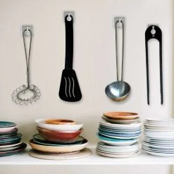 Devenirriche 5 Pieces 3M Adhesive Hook, Stainless Steel Bathroom Wall Hook, Self Adhesive Waterproof And Oil Resistant Towel Rack For Kitchen, Living Room And Office -Vonshef shop 50877101 5