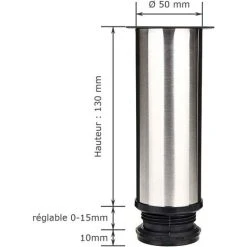 Langray Set Of 8 ASelected Furniture Legs, Adjustable Kitchen Legs 50 Mm / Height 150 Mm Round Metal Stainless Steel Sofa Leg Table Feet 9 Langray Set Of 8 ASelected Furniture Legs, Adjustable Kitchen Legs 50 Mm / Height 150 Mm Round Metal Stainless Steel Sofa Leg Table Feet -Vonshef shop 51794193 5