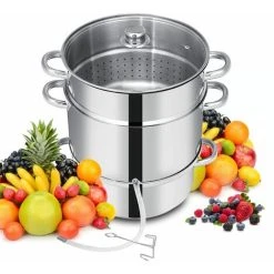 Costway 10L Stainless Steel Juice Steamer Juicer Steaming Cookware Fruit Vegetables