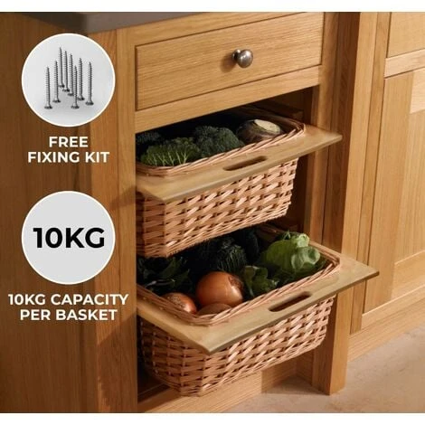 KuKoo Pull Out Wicker Basket Drawer 600mm Kitchen Storage Solution 2 KuKoo Pull Out Wicker Basket Drawer 600mm Kitchen Storage Solution - Image 2