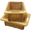 KuKoo Pull Out Wicker Basket Drawer X 2 400mm Kitchen Storage Solution