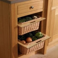 KuKoo Pull Out Wicker Basket Drawer X 2 400mm Kitchen Storage Solution -Vonshef shop 53552015 3