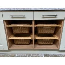 KuKoo Pull Out Wicker Basket Drawer X 2 400mm Kitchen Storage Solution -Vonshef shop 53552015 4