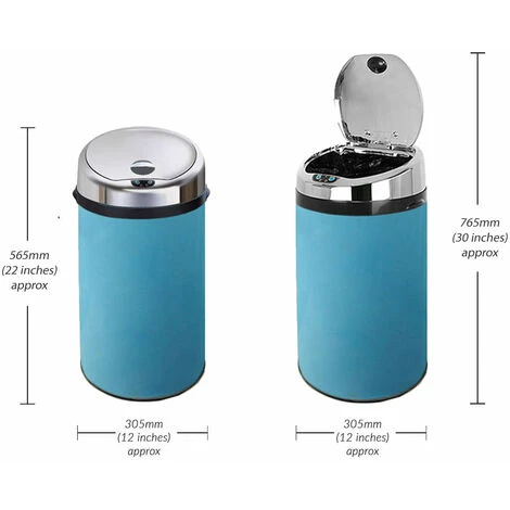 Inmotion 30L Blue Stainless Steel Auto Sensor Kitchen Waste Dust Bin 2 Inmotion 30L Blue Stainless Steel Auto Sensor Kitchen Waste Dust Bin - Image 2