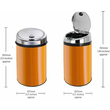 Inmotion 30L Orange Stainless Steel Auto Sensor Kitchen Waste Dust Bin 2 Inmotion 30L Orange Stainless Steel Auto Sensor Kitchen Waste Dust Bin - Image 2