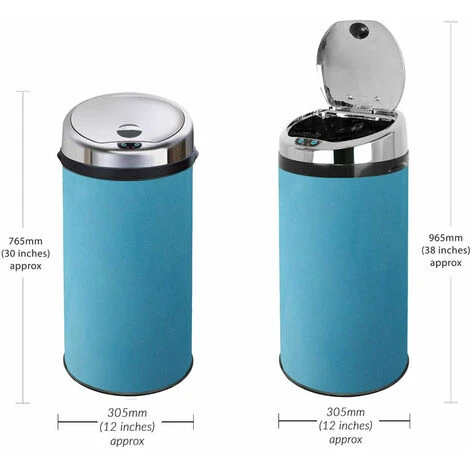 Inmotion 42L Blue Stainless Steel Auto Sensor Kitchen Waste Dust Bin 2 Inmotion 42L Blue Stainless Steel Auto Sensor Kitchen Waste Dust Bin - Image 2
