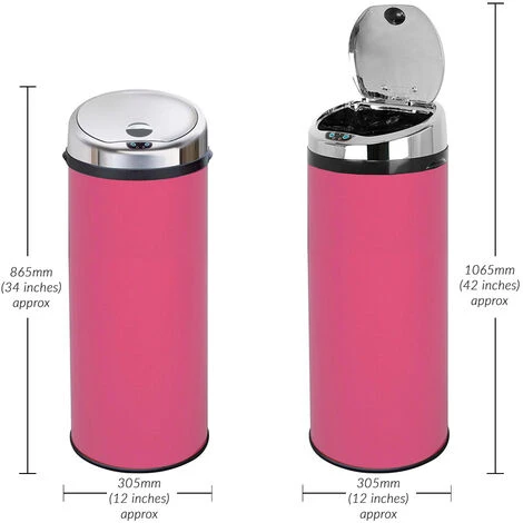 Inmotion 50L Pink Stainless Steel Sensor Kitchen Waste Dust Bin 3 Inmotion 50L Pink Stainless Steel Sensor Kitchen Waste Dust Bin - Image 3