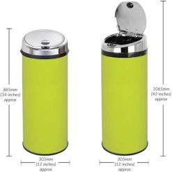 Inmotion 50L Lime Green Stainless Steel Auto Sensor Kitchen Waste Dust Bin -Vonshef shop 53724979 3