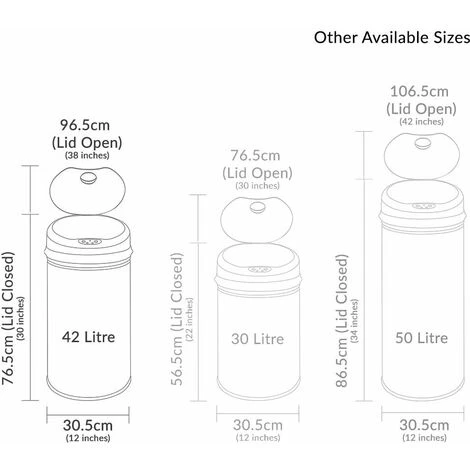 Inmotion 42L White Stainless Steel Auto Sensor Kitchen Waste Dust Bin 3 Inmotion 42L White Stainless Steel Auto Sensor Kitchen Waste Dust Bin - Image 3