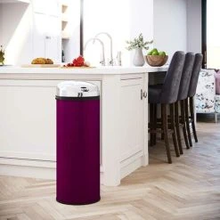 Inmotion 50L Purple Stainless Steel Auto Sensor Kitchen Waste Dust Bin