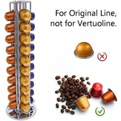 LITZEE Coffee Pods Holder For Nespresso, Coffee Capsules Holder Stand For 40 PCS, Rotatable Nespresso Coffee Pods Storage Rack, Nescafe Coffee Pod Organiser, Silver -Vonshef shop 53914673 4