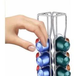 LITZEE Coffee Pods Holder For Nespresso, Coffee Capsules Holder Stand For 40 PCS, Rotatable Nespresso Coffee Pods Storage Rack, Nescafe Coffee Pod Organiser, Silver -Vonshef shop 53914673 5