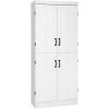 HOMCOM Kitchen Cupboard Storage Cabinet W/ 4 Doors And Adjustable Shelves,White