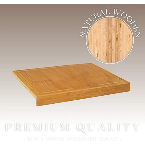 MARCO PAUL Chopping Board With Counter Edge Wooden Cutting Board Serving Board 3 MARCO PAUL Chopping Board With Counter Edge Wooden Cutting Board Serving Board - Image 3