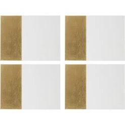 Premier Housewares Geome Dipped White And Gold Placemats