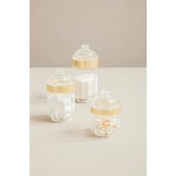 Premier Housewares Large Light Gold Acrylic Canister -Vonshef shop 54189298 4