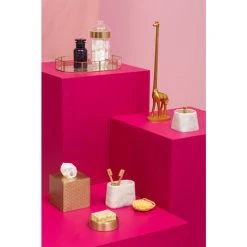 Premier Housewares Large Light Gold Acrylic Canister -Vonshef shop 54189298 5