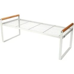 OSQI Multifunction Stackable Storage Shelf For Kitchen Counter, Cupboard, Pantry, Metal Spice Rack For Dishes, Plates, Seasoning Bottles (White)