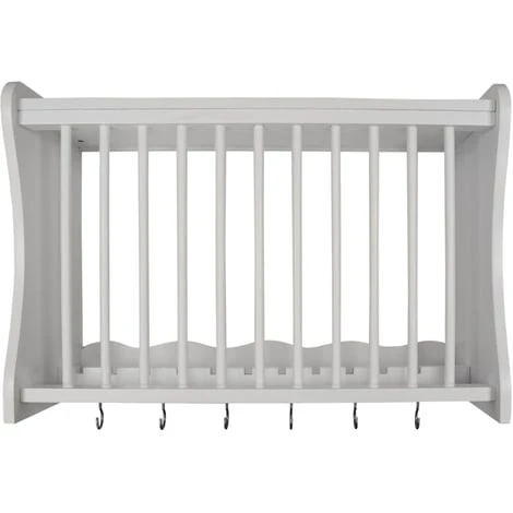 Watsons CHESHUNT - Wall Mounted Kitchen Plate Cup / Storage Rack With Hooks - White 2 Watsons CHESHUNT - Wall Mounted Kitchen Plate Cup / Storage Rack With Hooks - White - Image 2
