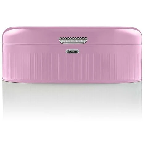 Swan Retro Bread Bin Pink 2 Swan Retro Bread Bin Pink - Image 2