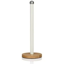 Swan Nordic Towel Pole With Wooden Base Cotton White