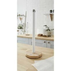 Swan Nordic Towel Pole With Wooden Base Cotton White 5 Swan Nordic Towel Pole With Wooden Base Cotton White -Vonshef shop 54674121 3
