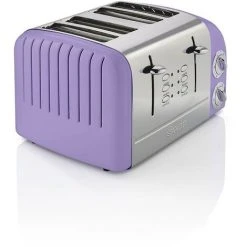 Swan 4 Slice Retro Toaster - Purple