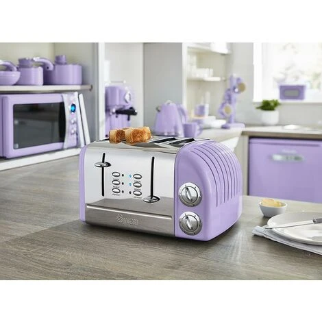 Swan 4 Slice Retro Toaster - Purple 5 Swan 4 Slice Retro Toaster - Purple - Image 5