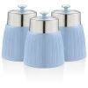 Swan Retro Set Of 3 Canisters Blue