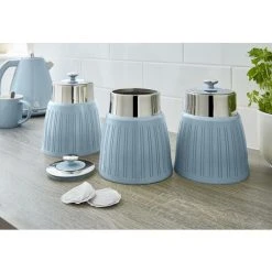 Swan Retro Set Of 3 Canisters Blue -Vonshef shop 54674165 3